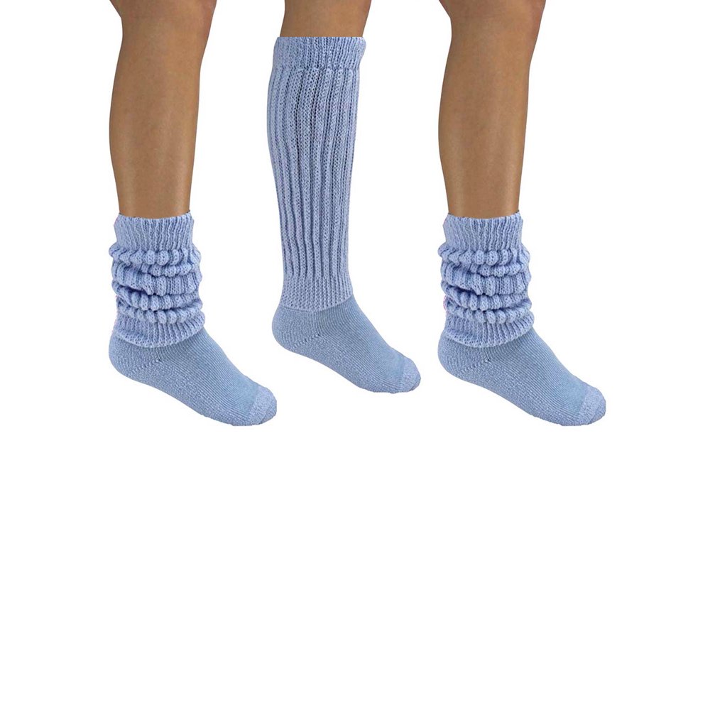Luxury Divas All Cotton 3 Pack Extra Heavy Slouch Socks Made In USA