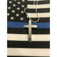 thumbnail image 2 of Thin Blue Line Flag Cross Necklace with 24" Steel Chain Thin Blue Line Jewelry, Gifts for Police Officers, Police Wives, 2 of 6