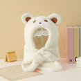 thumbnail image 2 of BXJX Girls Plush Hats, Windproof Warm Skiing Hood Scarf Winter Hat for Kids Beige Size Free Size, 2 of 6