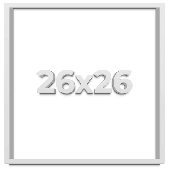 26x26 Shadow Box Frame White | 2 Inches Deep Real Wood Contemporary Shadowbox Display Frame | UV