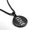 Black, variant on Stainless Steel Mustache Dad Round Medallion Pendant Necklace