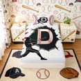 thumbnail image 4 of Erosebridal Letter D Baseball Player Print Twin Sheet Sets, Sports Monogram Bedding for Kids Boys and Girls, 1 Flat Sheet, 1 Fitted Sheet and 1 Pillowcase, 4 of 6