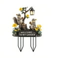 thumbnail image 2 of Danieerclosy Acrylic Squirrel on Streetlight Decoration, Weatherproof Courtyard Animal Statue with Ground Spike, Whimsical Garden Patch, 2 of 9