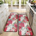thumbnail image 4 of Kitchen Rugs Sets Of 2,Pioneer Flower Floral Print Pattern Anti Fatigue Kitchen Mat Rugs Non Slip Washable,Decorative Kitchen Floor Mats for Kitchen,Sink,Laundry,17"x47"+17"x47", 4 of 5