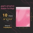 thumbnail image 2 of Pink Anti-Static Bubble Out Bags, Padded Self Seal Pouches, 10 Count, 15 x 17.5 in, 2 of 9