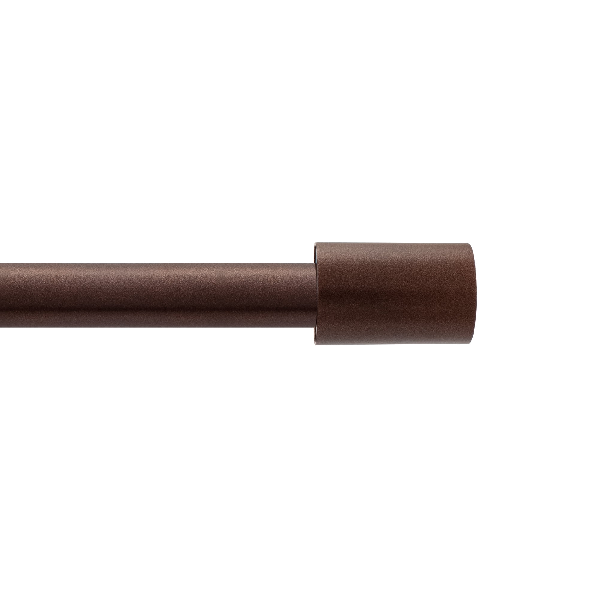 Deco Window Modern 1" Diameter Powder Coated Barrel Finial Adjustable Single Curtain Rod, 52 in - 144 in