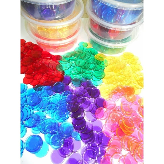 Plastic Non Magnetic Bingo Chips 300 Pieces In A Tub