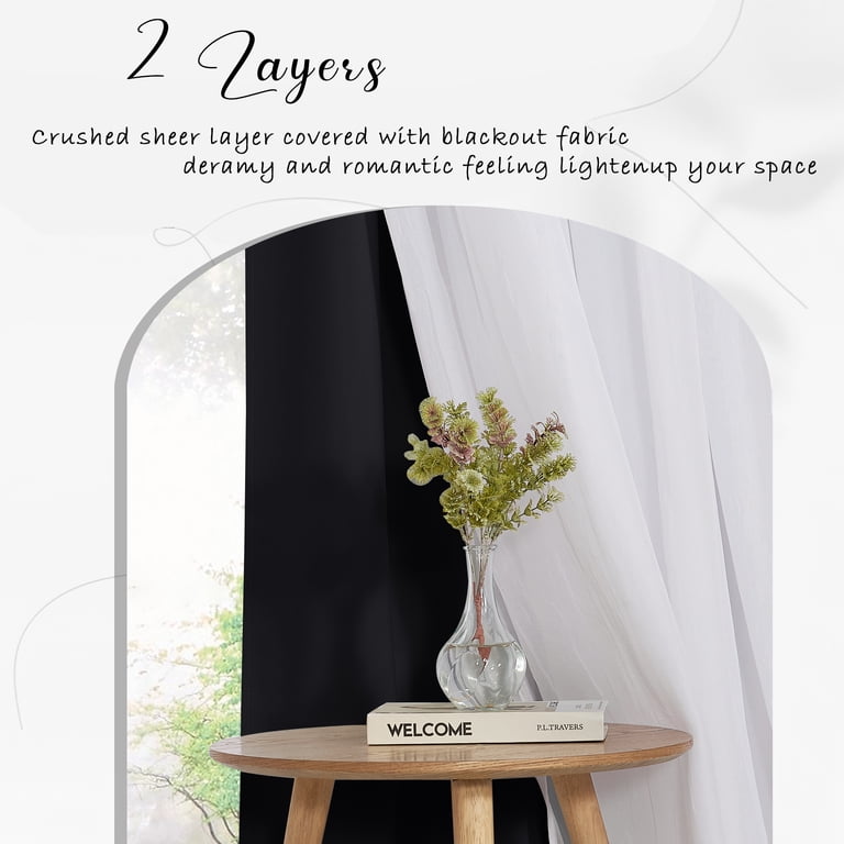 Double Layer Room Darkening Curtain Panels photo 7