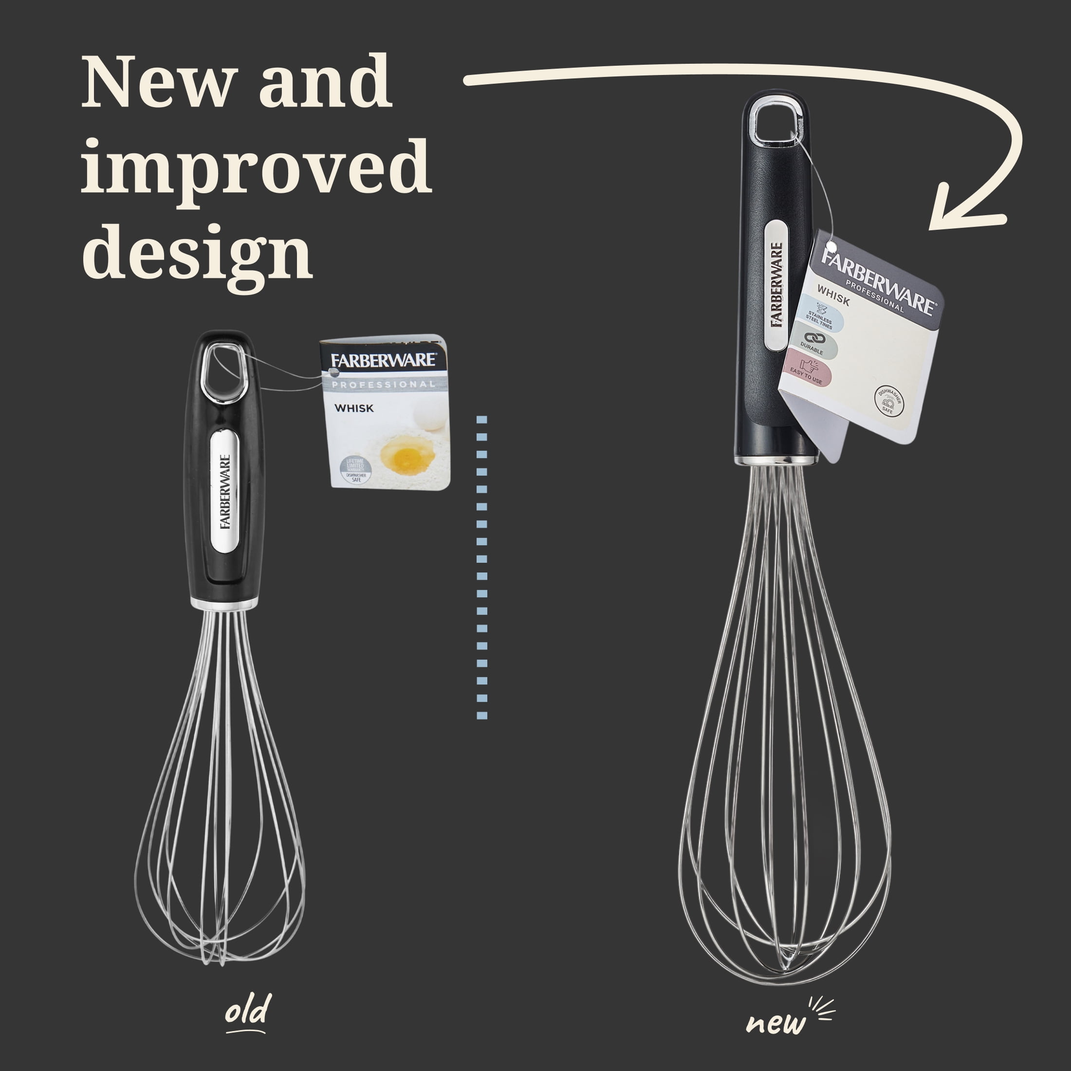 Farberware Professional Stainless Steel Whisk Black