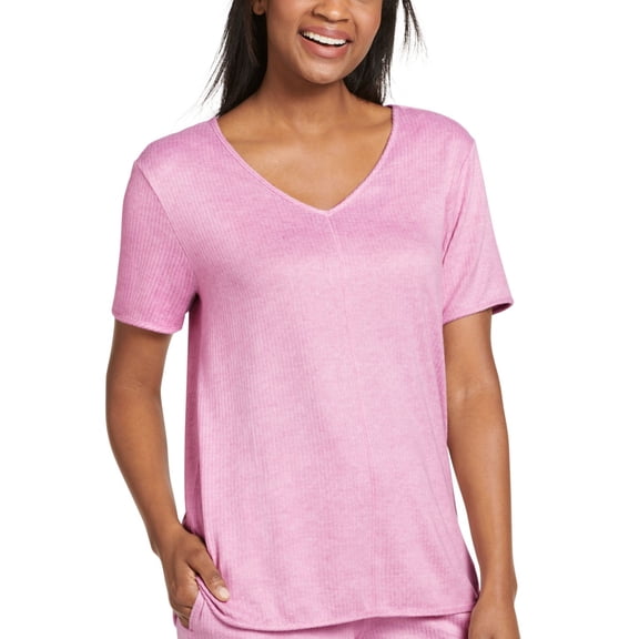Jockey Womens Luxe Lounge Short Sleeve Sleepwear T-Shirt Size Medium Color Smokey Grape