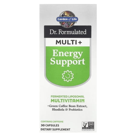 Garden of Life Dr. Formulated-Multi Plus-Energy Support-Fermented Liposomal Multivitamin-Contains Caffeine 30 Capsule