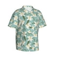 thumbnail image 2 of Fotbe Lilies Flowers Hawaiian Shirt for Men Unisex Summer Beach Casual Short Sleeve Cotton Linen Button Down Shirts-Large, 2 of 9