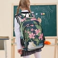 thumbnail image 7 of FORMRS Unisex School Backpack 17" Student Travel Bag with Laptop Compartment, Green Floral, 7 of 7
