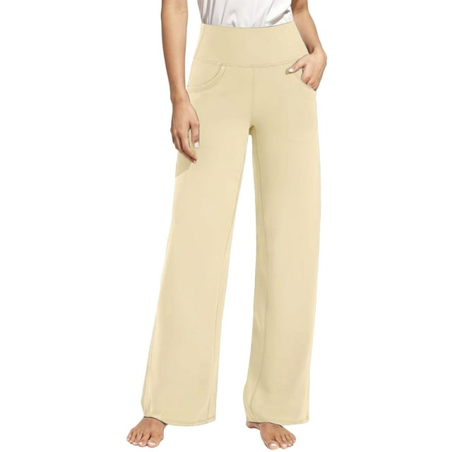 2025 Pantalon de Yoga Femme Grand S Pantalon de Yoga Jambe Pantalon de Survêtement avec Poches Yoga pour Femme Pantalon Extensible Pantalon Décontracté