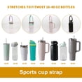thumbnail image 4 of Pebbuoy Water Bottle Hand Strap Sturdy Sling for 16-40oz Bottles Durable Silicone Ring Water Bottle Carrier Easy Carry Outdoor Sports Cup Accessories, 4 of 7