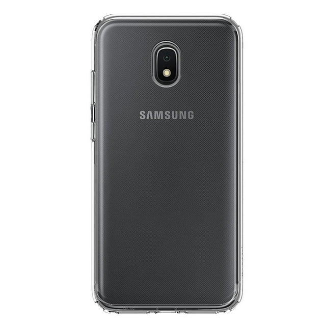 MUNDAZE Samsung Galaxy J3 Express/Amp Prime 3 Shockproof Clear Hybrid Protective Phone Case Hard Soft Double Layer Cover