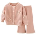 thumbnail image 3 of SONGGE Girls Knit Sweater Outfit Sets 2 Piece Casual Winter Fall Spring Toddler Kids Comfortable Handmade Floral Design Cartoon Boho Clothes Sets, 3 of 3