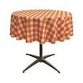 thumbnail image 1 of LA Linen TCcheck58R-OrangeK48 Nappe en Polyester à Carreaux Vichy, Blanc & Orange - 58 Po. Ronde, 1 of 4