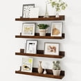 thumbnail image 6 of Picture Ledge Shelf, Floating Shelves Set of , Large Nursery Book Shelves for Toys Storage, Bookshelf Wall Mounted for Wall Decor Books Photo Frames, Walnut, 6 of 6