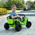 thumbnail image 6 of TOBBI 12V off-Road Kids Electric UTV Truck Car Battery Powered Ride on Toys for Boys Girls with LED Headlights, Music, Horn, Green, 6 of 14