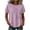 Purple, variant on Women's Embroidery Short Sleeve Shirts Summer Petite Chic Crew Neck Plain T-Shirt Casual Fashion Daily Wear Tops Purple