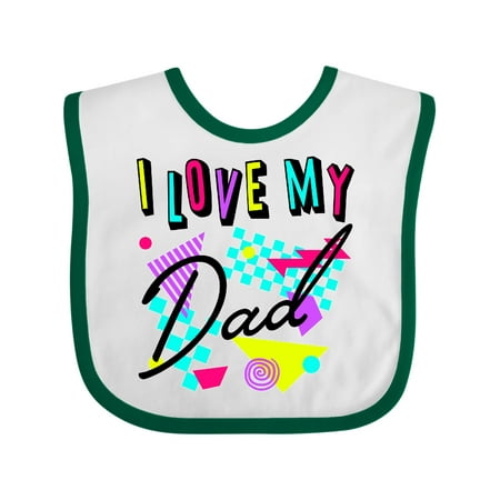 

Inktastic I Love my Dad- 80s retro style Gift Baby Boy or Baby Girl Bib