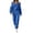 A1 Blue, variant on Women's 2 Piece Casual Outfits Solid Hooded Drawstring Long Sleeve Sweatshirt Tops And Long Pants Set Suits