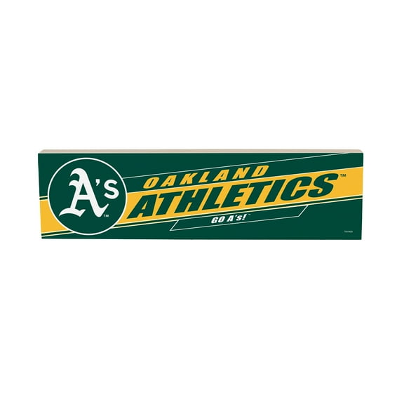 Oakland Athletics Cooperstown Collection 5" x 18" Shadow Logo Wood Mantle Sign