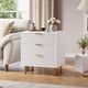 thumbnail image 1 of Blanca 3 - cajón dormitorio cómoda - fluted moderno nightstand con deep cajones, de anchura top, y de madera construction, ideal para as a side mesa para sala de estar, hallway, o para niños room, 1 of 8