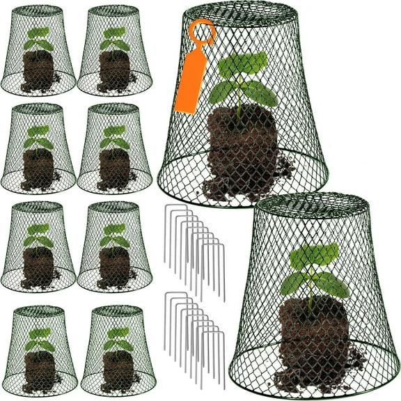 10PCs Chicken Wire Cloches Plant Cover Heavy Duty Garden Cloche Baskets Cage