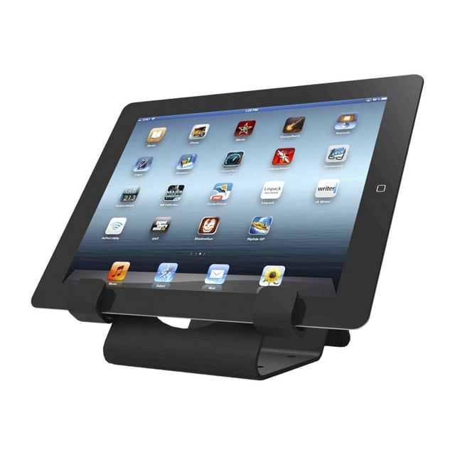 Compulocks Universal Tablet Holder with Coiled Cable Lock - Stand - for tablet - lockable - high-grade aluminum - black - desktop