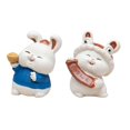 thumbnail image 1 of Figurine Sculpture,Chinese Animal Rabbit Figurine Sculpture Ornament,Indoor Room Decor Birthday Miniature Bunny Statue,New Year Gift Sculpture Decoration Desk Display,Office Desk Farmhouse, 1 of 8