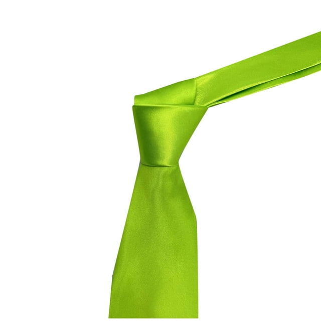 Green Mens Solid Color Polyester Hand-Tied Business Necktie For Dress Shirt 3.15 Inches Width 57.09 Inches Length Free Size In Green Color Suitable For Office And Everyday Attire