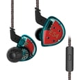 thumbnail image 1 of Auriculares Auriculares internos con cable KZ-ES4 Conector de 3,5 mm Auriculares Tecnología híbrida Música Sonido Audio Auriculares Correr Cable desmontable Cian con micrófono, 1 of 2