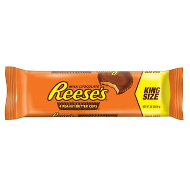 REESE'S Peanut Butter Cups, Chocolate Candy, King Size (Pack of 24)