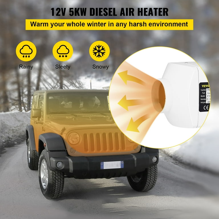 VEVOR Diesel Heater 12V 5KW Diesel Air Heater Tank 2 x Vent Duct Thermostat  Caravan Motorhome 5kw Diesel Air Heater Webasto Diesel Heater - Walmart.com