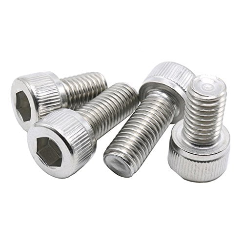 M8 x 80mm Hex Socket Head Cap Screws,Pack 10-Piece,Stainless Steel,Full Thread,Metric,Knuled Head