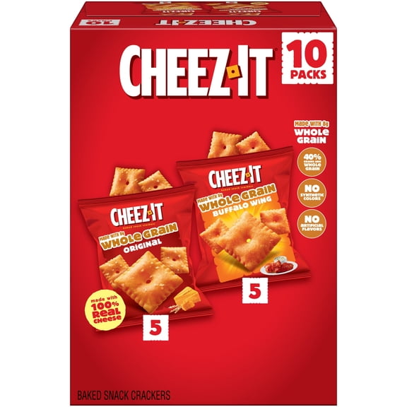 Cheez-It Variety Pack Baked Snack Crackers, Made with Whole Grain, 10 Count