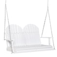 thumbnail image 2 of Outsunny 46" 2-Person Outdoor Porch Swing Bench with Solid Wood Design, Southern Style, & Chains Included, 440 lb Weight Capacity, White, 2 of 9