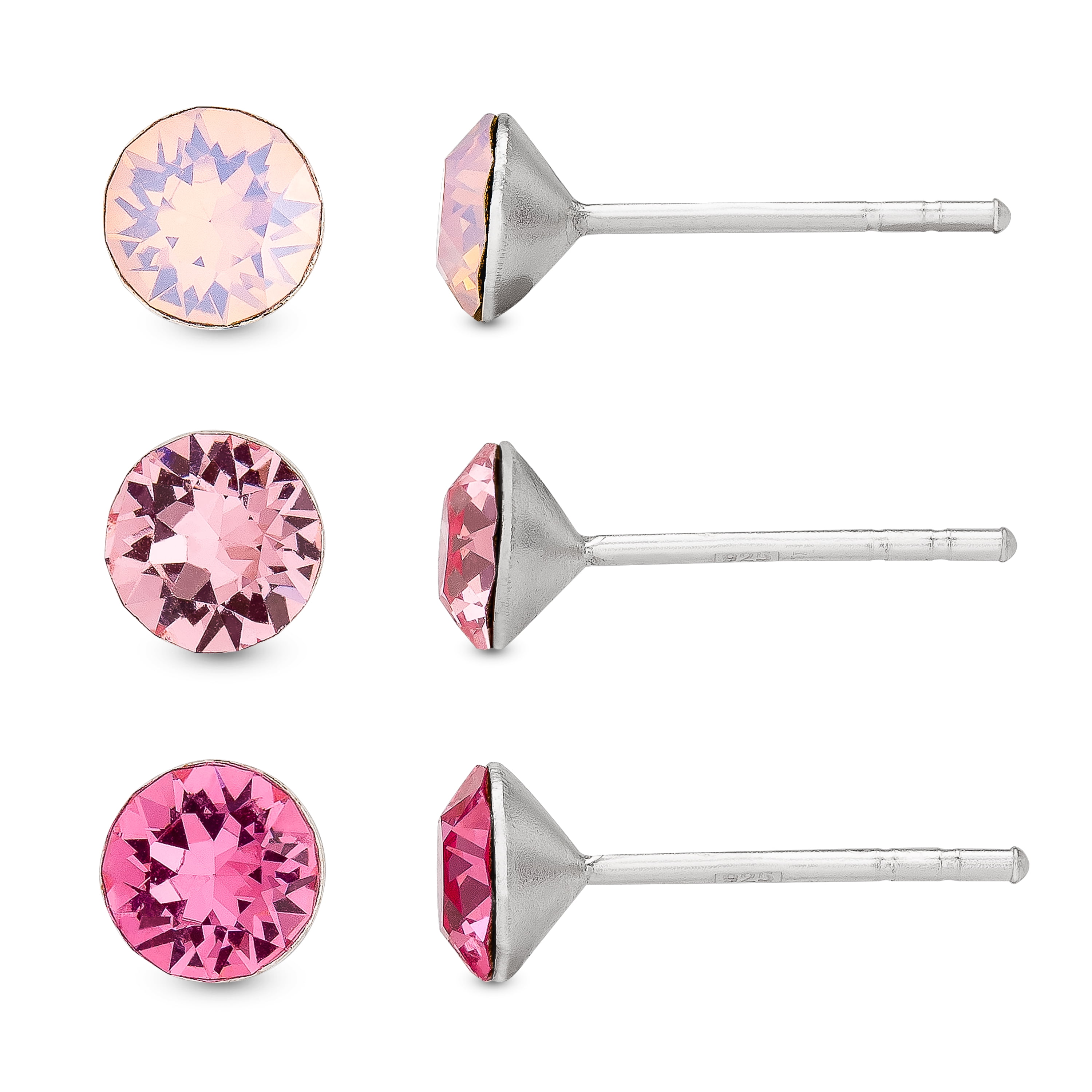 Brilliance Fine Jewelry SilverPlated Multi Pink Crystal Earring Set