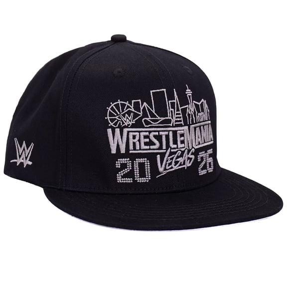 Men's Black WrestleMania 42 Blackout Flat Brim Snapback Hat