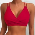 thumbnail image 2 of AQUTE Swim Tops Women Swimsuit Top Only - Tie-Up Floral Decor Sexy Backless Bikini Top - Red, S, 2 of 7