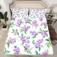 thumbnail image 2 of Homewish Chic Flower Floral Twin Sheet Sets, Cartoon Plant Botanical Twin Fitted Sheet, Simple French Fashion Flat Sheet, Luxury Bedroom Decor, 3pcs, 2 of 7