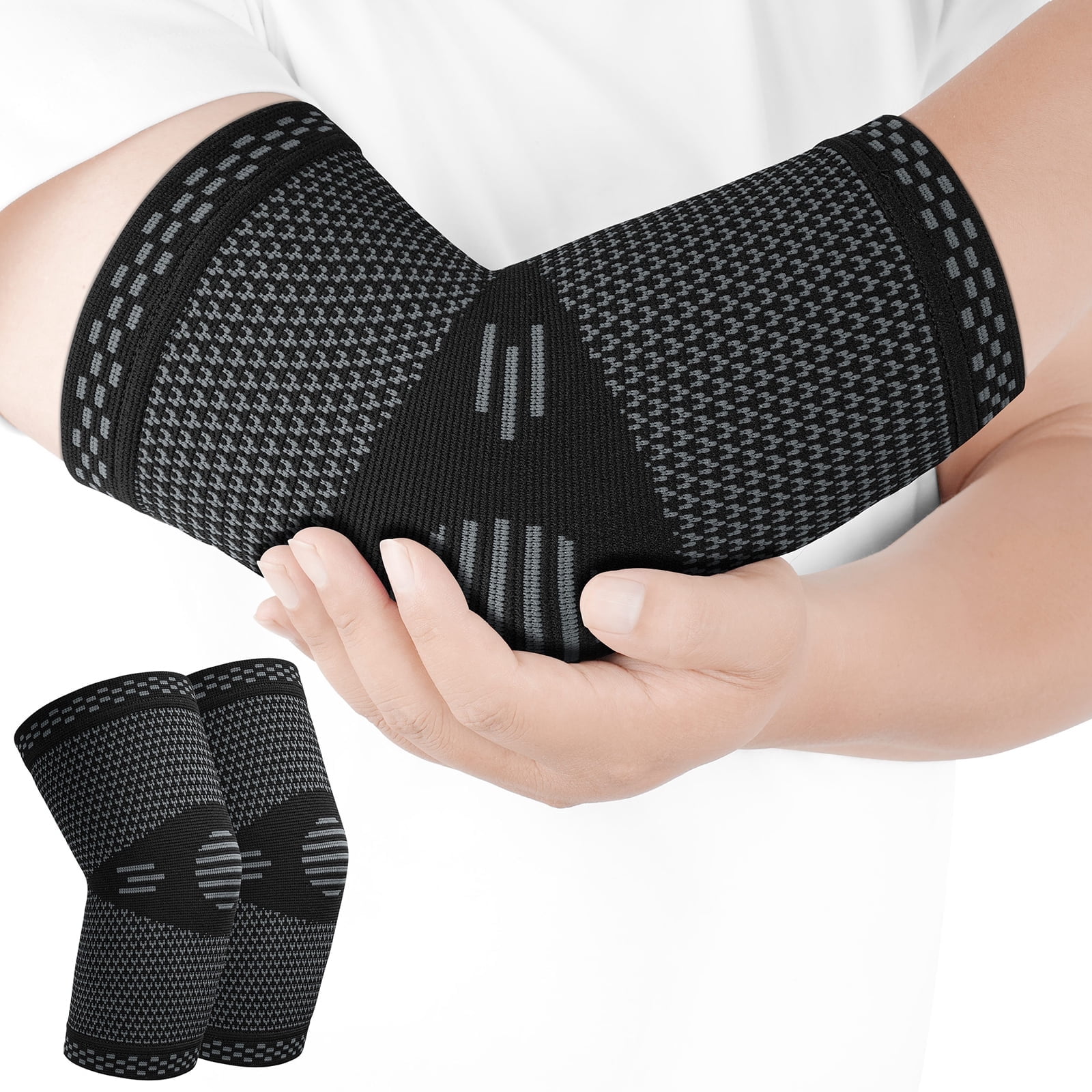 Reosot compression elbow supports for arthritis, tendinitis, tennis elbow, and golfer's elbow; compression elbow supports (2 Pack) (2 Pack)