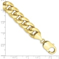 thumbnail image 2 of 10k Yellow Gold Semi-solid Comfort Curb Chain Bracelet 9 Inch 11mm Wide Link Bracelet for Women and Men, 2 of 2