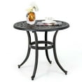 thumbnail image 2 of Costway Table d'Appoint de Patio 24 Pouces avec Patins de Pieds Ajustables, Table d'Extrémité Ronde en Aluminium Coulé, 2 of 9