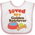 thumbnail image 3 of Inktastic Golden Retriever Loved by a Boys or Girls Baby Bib, 3 of 4