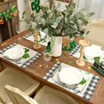 thumbnail image 2 of Rdsfhsp St Patricks Day Placemats 12x18 Inches Set of 6, Green Shamrock Mason Jar Lucky Seasonal Spring Farmhouse Buffalo Plaid Linen Indoor Kitchen Dining Table Decorations for Home Party, 2 of 5