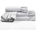 thumbnail image 4 of Ruffle Bed Sheet Set 6 Piece - 22 Inch Deep Pocket - 400 Thread Count - 100% Egyptian Cotton - Super Comfy, Extra Soft and Luxury - Light Gray Solid, Olympic Queen Size., 4 of 6