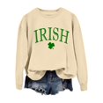 thumbnail image 4 of New & Trending!FUNUONY St Patricks Day Shirt Women's Casual Autumn Hoodless Fashion Printed Sweatshirt Beige L, 4 of 4